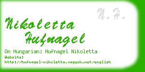 nikoletta hufnagel business card